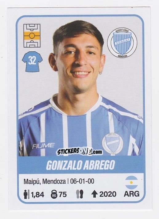 Figurina Gonzalo Abrego - Fútbol Argentino 2023 n. 216 - Panini