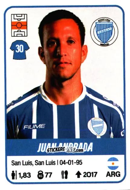 Sticker Juan Andrada - Fútbol Argentino 2023 n. 220 - Panini