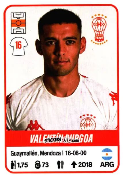 Sticker Valentín Burgoa - Fútbol Argentino 2023 n. 233 - Panini