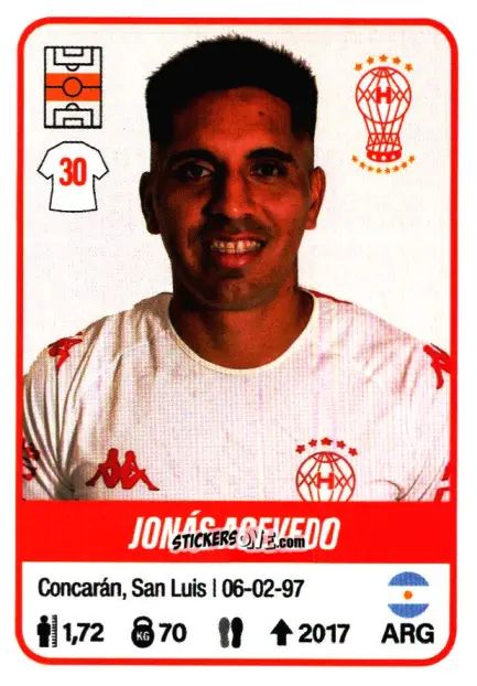 Sticker Jonás Acevedo - Fútbol Argentino 2023 n. 235 - Panini