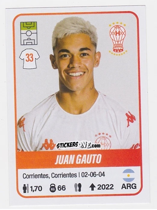 Cromo Juan Carlos Gauto - Fútbol Argentino 2023 n. 238 - Panini