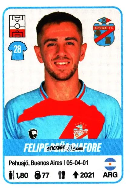 Sticker Felipe Peña Biafore - Fútbol Argentino 2023 n. 25 - Panini