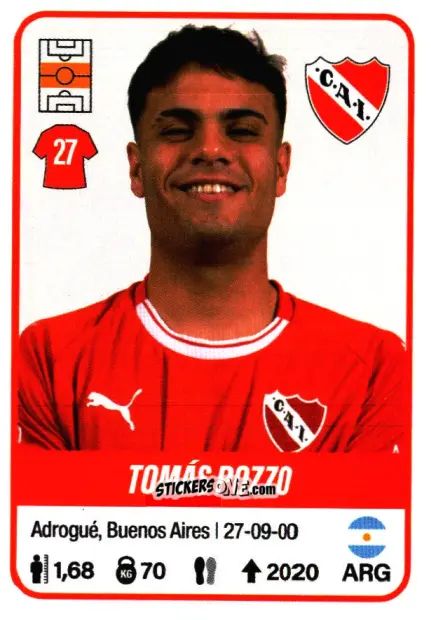 Sticker Tomás Pozzo - Fútbol Argentino 2023 n. 252 - Panini