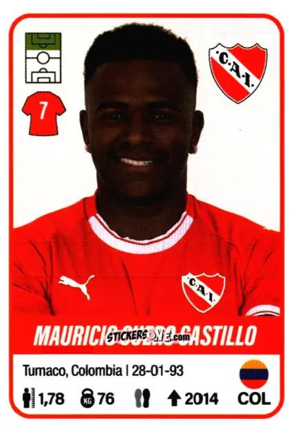 Sticker Mauricio Cuero Castillo - Fútbol Argentino 2023 n. 254 - Panini