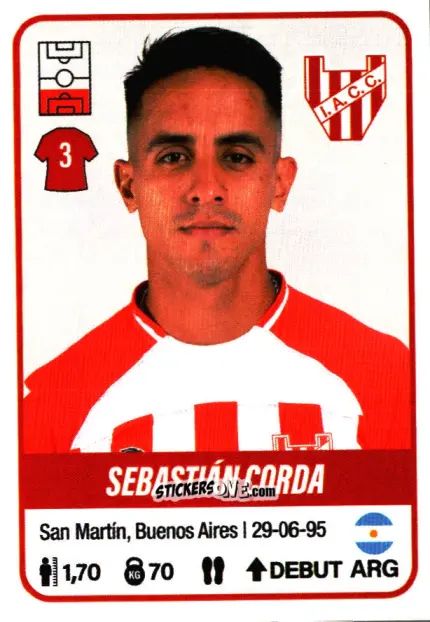 Sticker Sebastián Corda - Fútbol Argentino 2023 n. 264 - Panini
