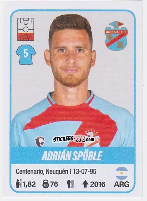 Cromo Adrián Spörle - Fútbol Argentino 2023 n. 27 - Panini
