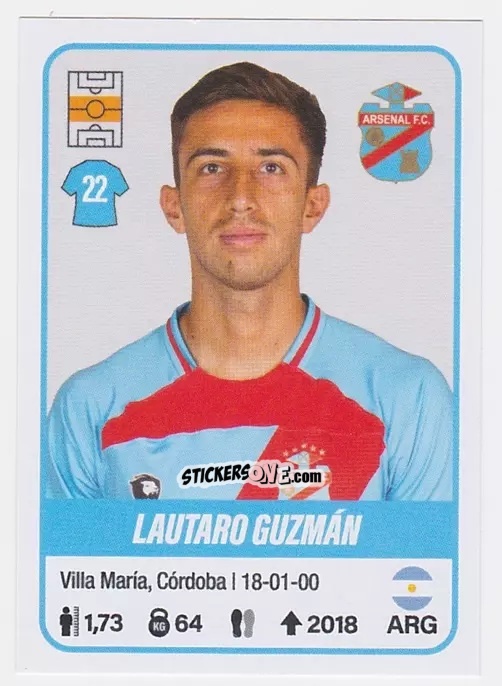 Sticker Lautaro Guzmán - Fútbol Argentino 2023 n. 29 - Panini