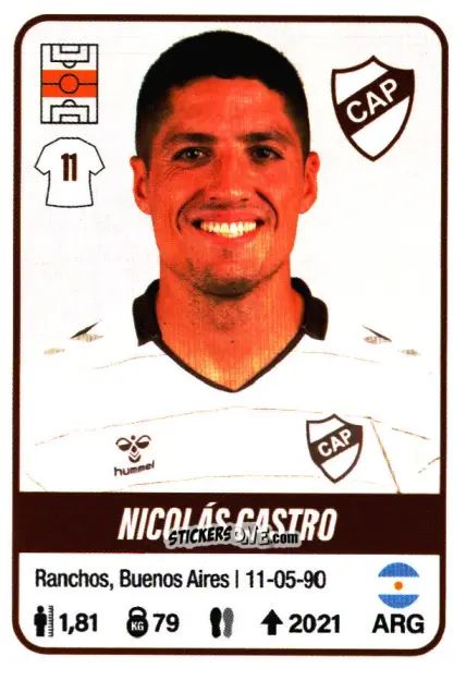 Sticker Nicolás Castro - Fútbol Argentino 2023 n. 319 - Panini