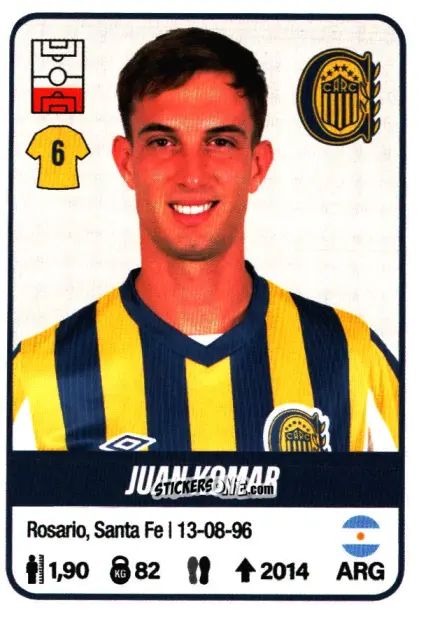 Sticker Juan Komar - Fútbol Argentino 2023 n. 365 - Panini
