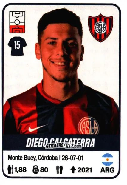 Sticker Diego Calcaterra - Fútbol Argentino 2023 n. 381 - Panini