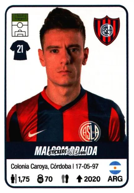 Sticker Malcom Braida - Fútbol Argentino 2023 n. 390 - Panini