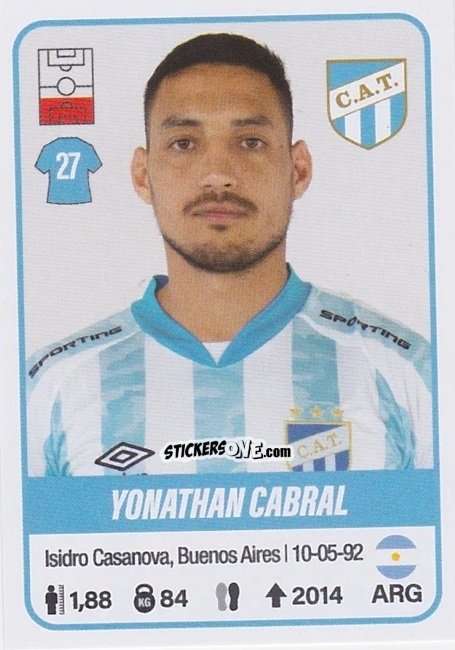 Cromo Yonathan Cabral - Fútbol Argentino 2023 n. 41 - Panini