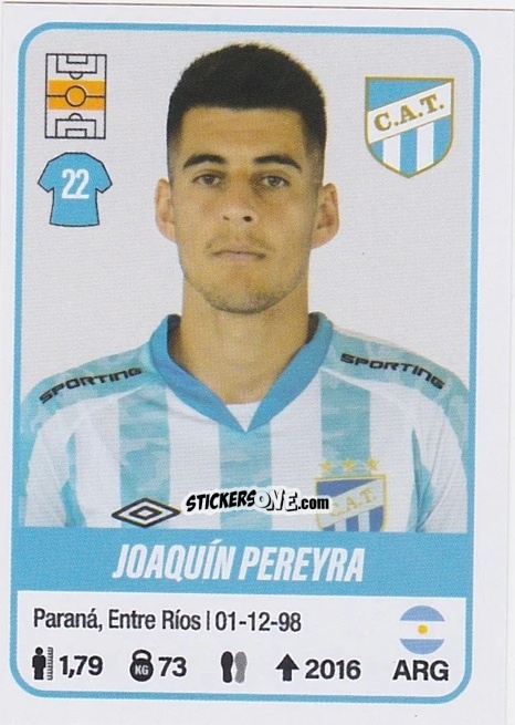 Figurina Joaquín Pereyra - Fútbol Argentino 2023 n. 47 - Panini
