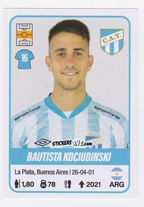 Cromo Bautista Kociubinski - Fútbol Argentino 2023 n. 50 - Panini