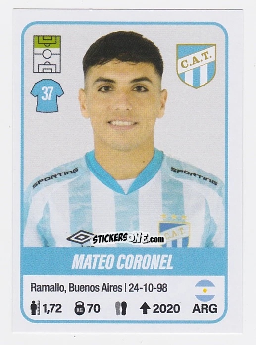 Cromo Mateo Coronel - Fútbol Argentino 2023 n. 53 - Panini