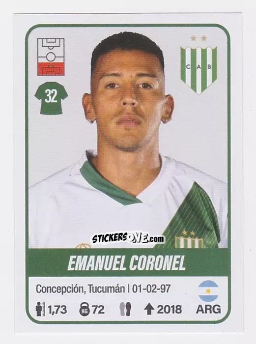 Cromo Emanuel Coronel - Fútbol Argentino 2023 n. 57 - Panini