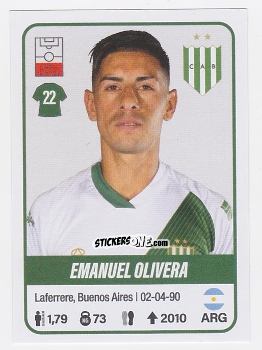 Cromo Emanuel Olivera - Fútbol Argentino 2023 n. 59 - Panini