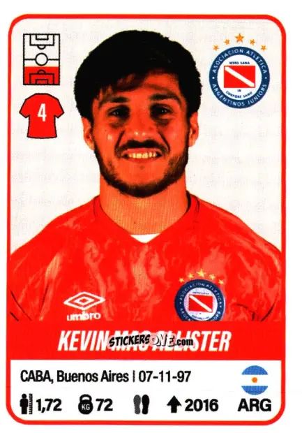 Sticker Kevin Mac Allister - Fútbol Argentino 2023 n. 7 - Panini