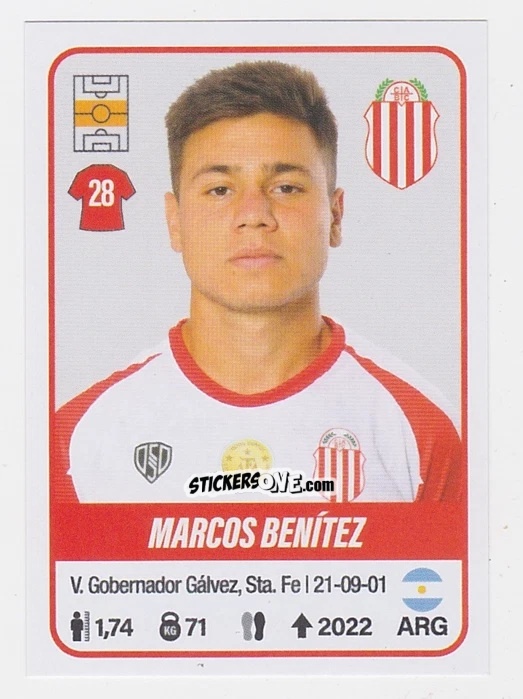 Figurina Marcos Benítez - Fútbol Argentino 2023 n. 79 - Panini