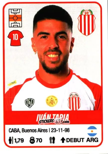 Sticker Iván Tapia - Fútbol Argentino 2023 n. 81 - Panini