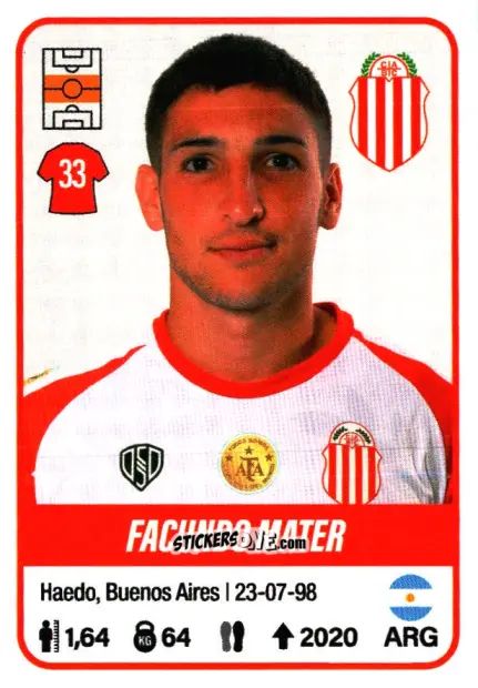 Sticker Facundo Mater - Fútbol Argentino 2023 n. 83 - Panini
