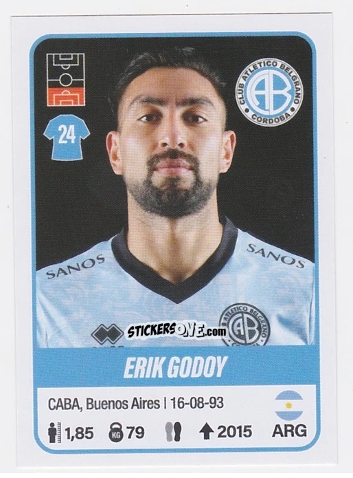 Cromo Érik Godoy - Fútbol Argentino 2023 n. 93 - Panini