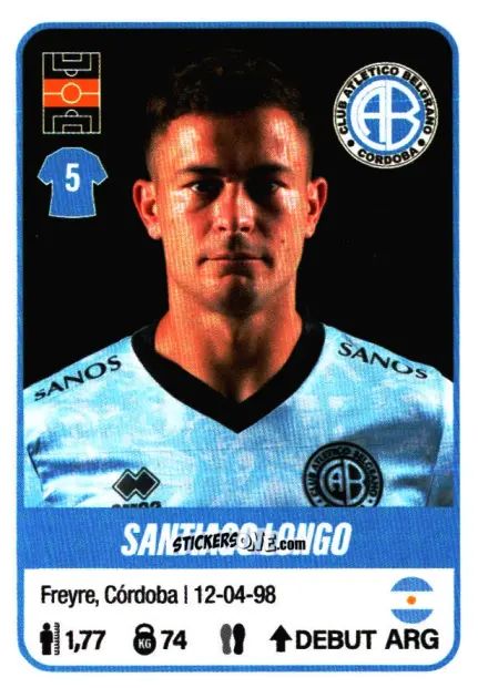 Sticker Santiago Longo - Fútbol Argentino 2023 n. 97 - Panini