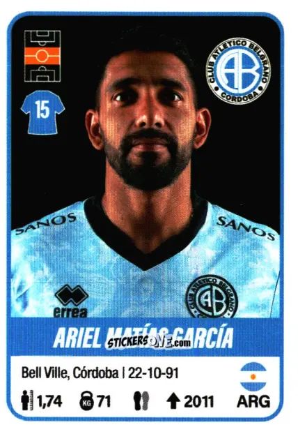 Sticker Matías Ariel García - Fútbol Argentino 2023 n. 99 - Panini