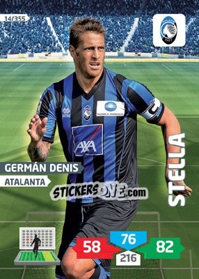 Sticker Germán Denis - Calciatori 2013-2014. Adrenalyn XL n. 14 - Panini