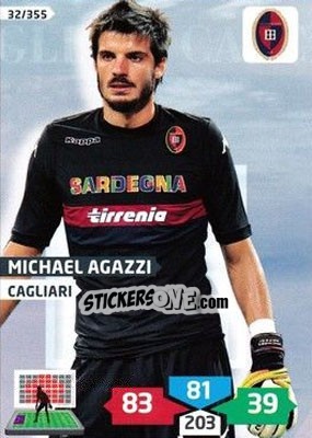 Sticker Michael Agazzi - Calciatori 2013-2014. Adrenalyn XL n. 32 - Panini