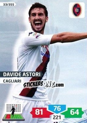 Sticker Davide Astori - Calciatori 2013-2014. Adrenalyn XL n. 33 - Panini