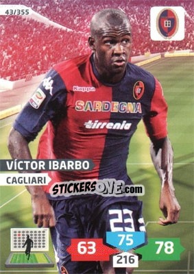 Sticker Victor Ibarbo - Calciatori 2013-2014. Adrenalyn XL n. 43 - Panini