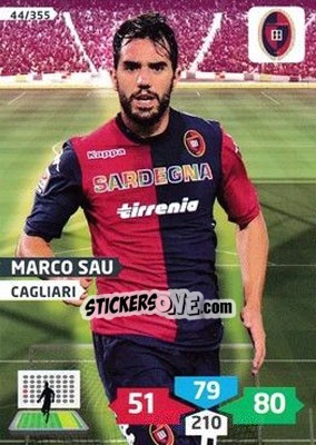 Sticker Marco Sau - Calciatori 2013-2014. Adrenalyn XL n. 44 - Panini
