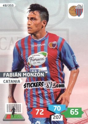 Sticker Fabián Monzón - Calciatori 2013-2014. Adrenalyn XL n. 48 - Panini