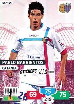 Sticker Pablo Barrientos - Calciatori 2013-2014. Adrenalyn XL n. 56 - Panini