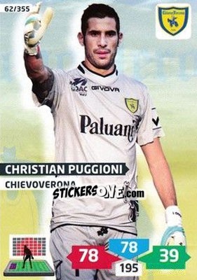 Sticker Christian Puggioni - Calciatori 2013-2014. Adrenalyn XL n. 62 - Panini