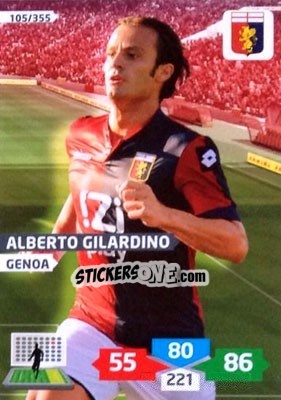 Sticker Alberto Gilardino - Calciatori 2013-2014. Adrenalyn XL n. 105 - Panini