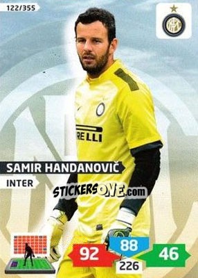Sticker Samir Handanovic - Calciatori 2013-2014. Adrenalyn XL n. 122 - Panini