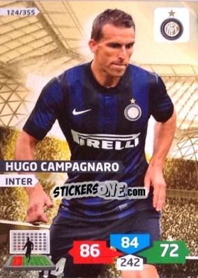 Sticker Hugo Campagnaro - Calciatori 2013-2014. Adrenalyn XL n. 124 - Panini