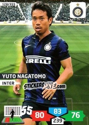 Sticker Yuto Nagatomo - Calciatori 2013-2014. Adrenalyn XL n. 128 - Panini