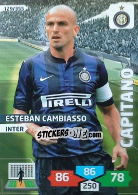 Sticker Esteban Cambiasso - Calciatori 2013-2014. Adrenalyn XL n. 129 - Panini