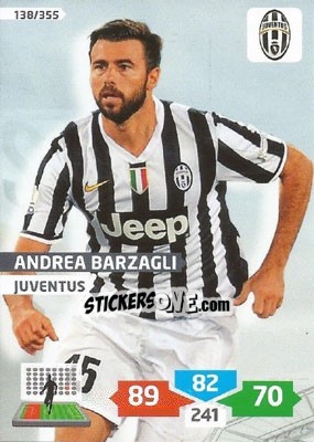 Sticker Andrea Barzagli - Calciatori 2013-2014. Adrenalyn XL n. 138 - Panini