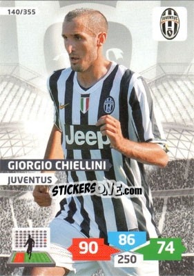 Sticker Giorgio Chiellini - Calciatori 2013-2014. Adrenalyn XL n. 140 - Panini