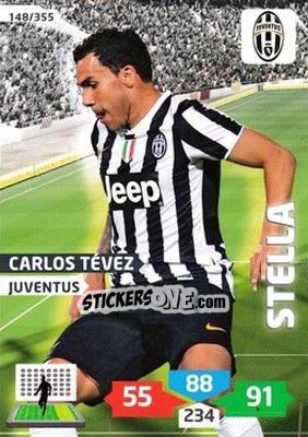 Sticker Carlos Tévez - Calciatori 2013-2014. Adrenalyn XL n. 148 - Panini