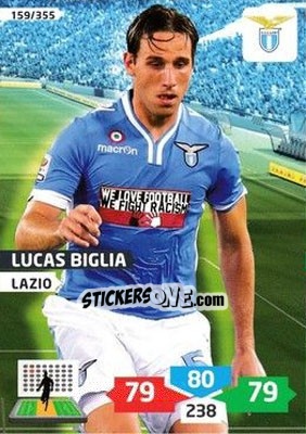 Sticker Lucas Biglia - Calciatori 2013-2014. Adrenalyn XL n. 159 - Panini
