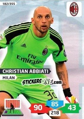 Sticker Christian Abbiati - Calciatori 2013-2014. Adrenalyn XL n. 182 - Panini