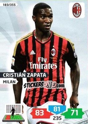 Sticker Cristián Zapata - Calciatori 2013-2014. Adrenalyn XL n. 183 - Panini