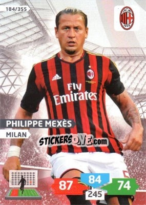 Sticker Philippe Mexès - Calciatori 2013-2014. Adrenalyn XL n. 184 - Panini