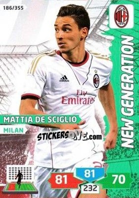 Sticker Mattia De Sciglio - Calciatori 2013-2014. Adrenalyn XL n. 186 - Panini