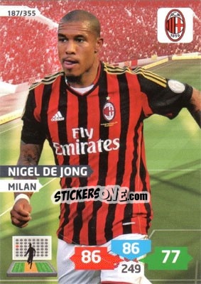 Sticker Nigel De Jong - Calciatori 2013-2014. Adrenalyn XL n. 187 - Panini